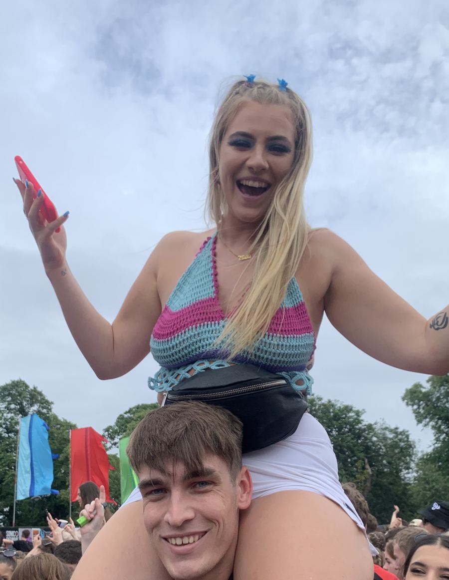 Ellie and Callum at a festival